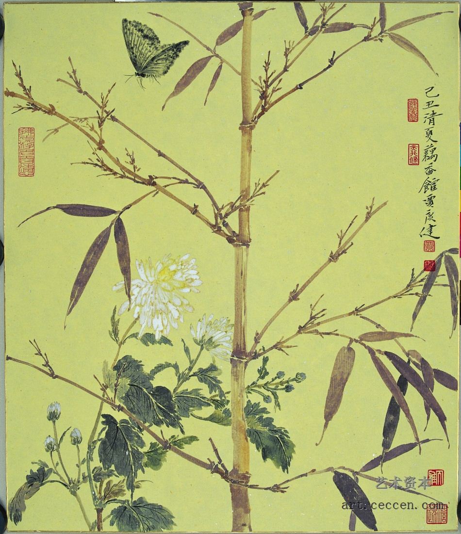 菊华竹韵 48×58cm 纸本设色 2009年(1)